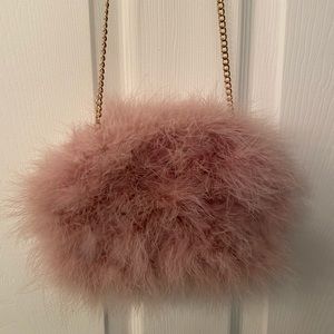 Pink fluffy crossbody